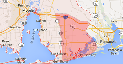 Alabama Gulf Shores route